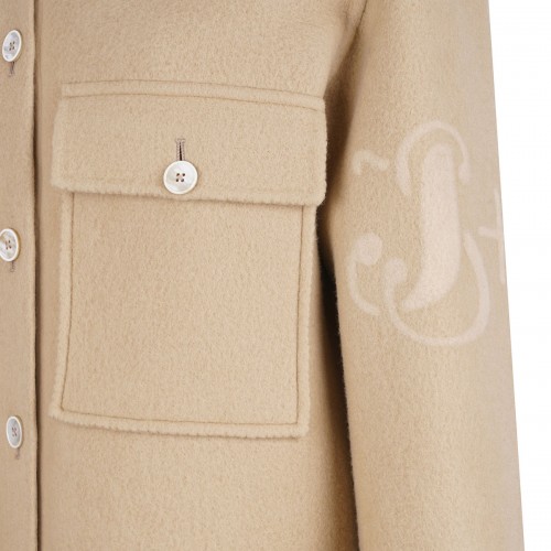 Beige wool overshirt 2