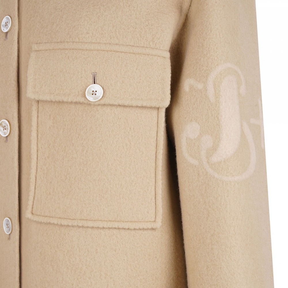 Beige wool overshirt
