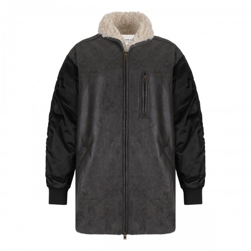 Evina shearling and nylon coat