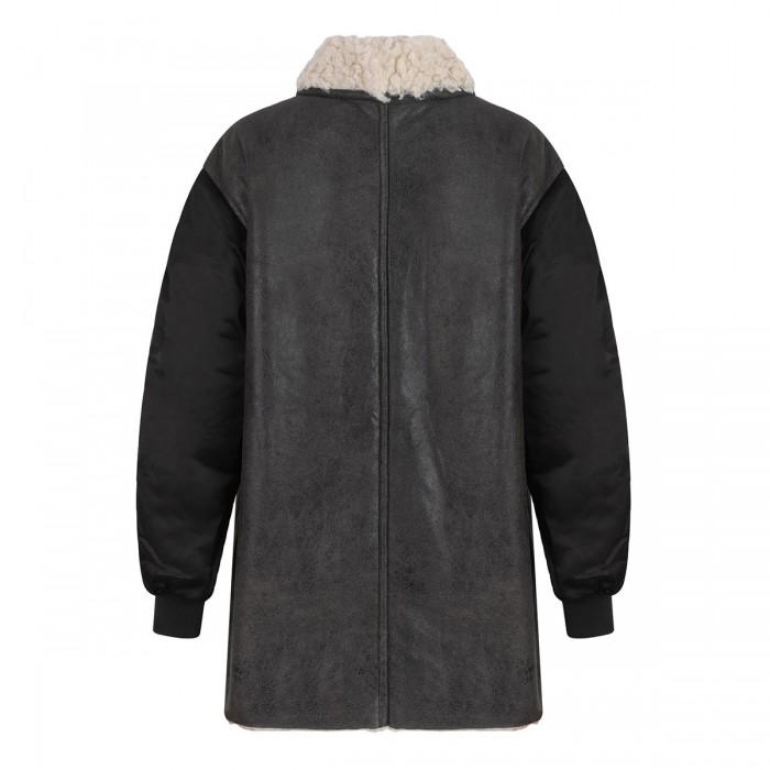 Evina shearling and nylon coat