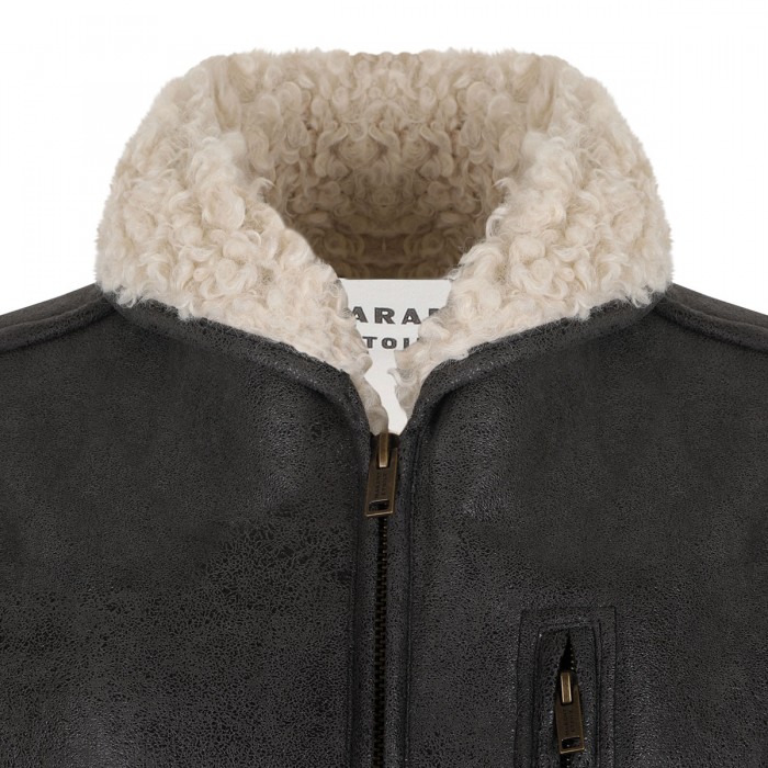 Evina shearling and nylon coat