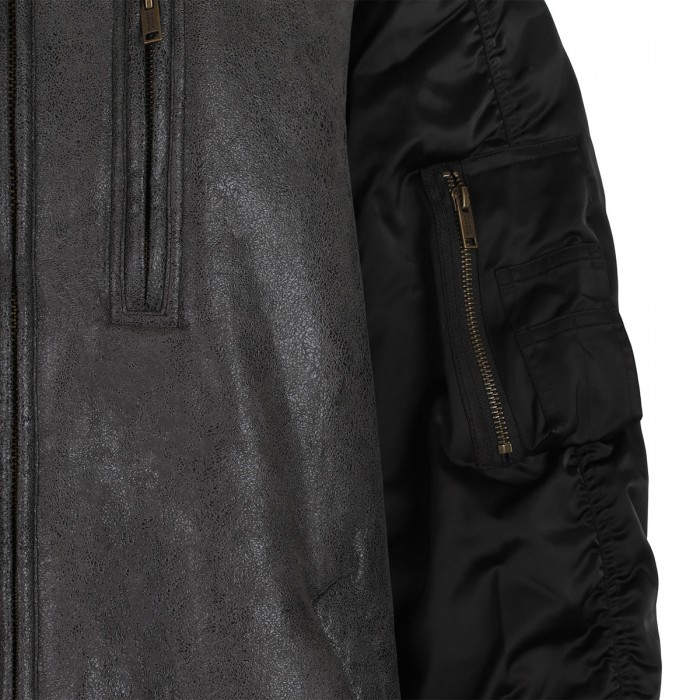 Evina shearling and nylon coat