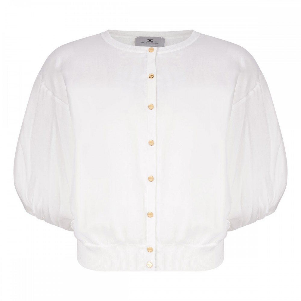 Ivory voile cardigan