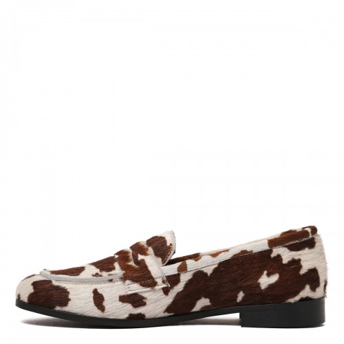 Cow-print calf-hair loafers 2