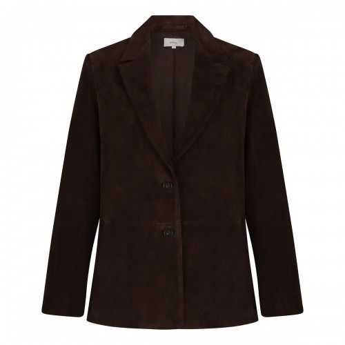 Suede leather blazer