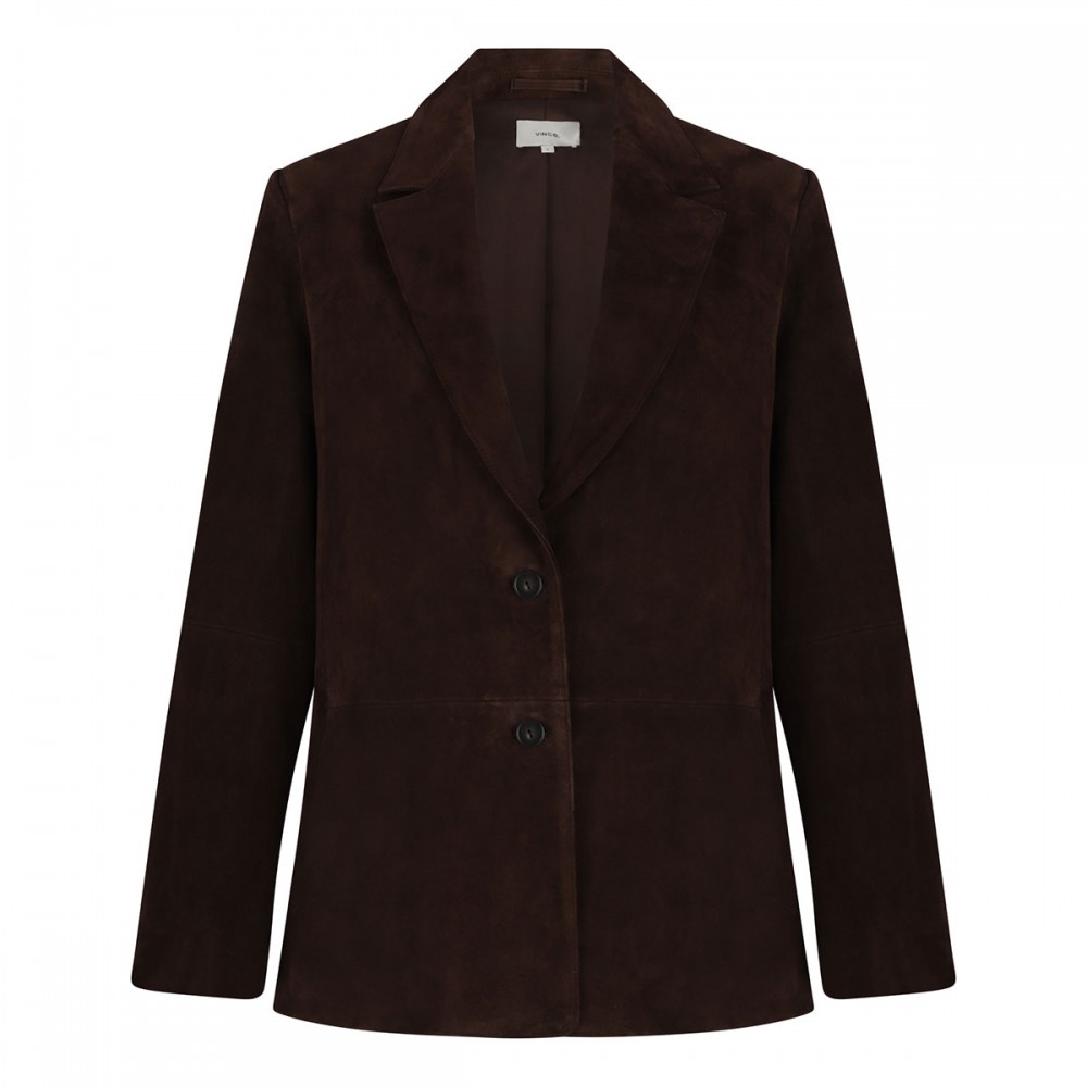 Suede leather blazer