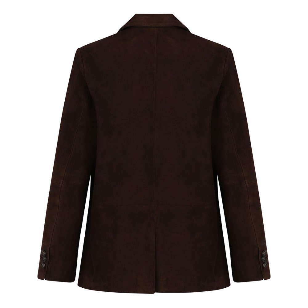 Suede leather blazer