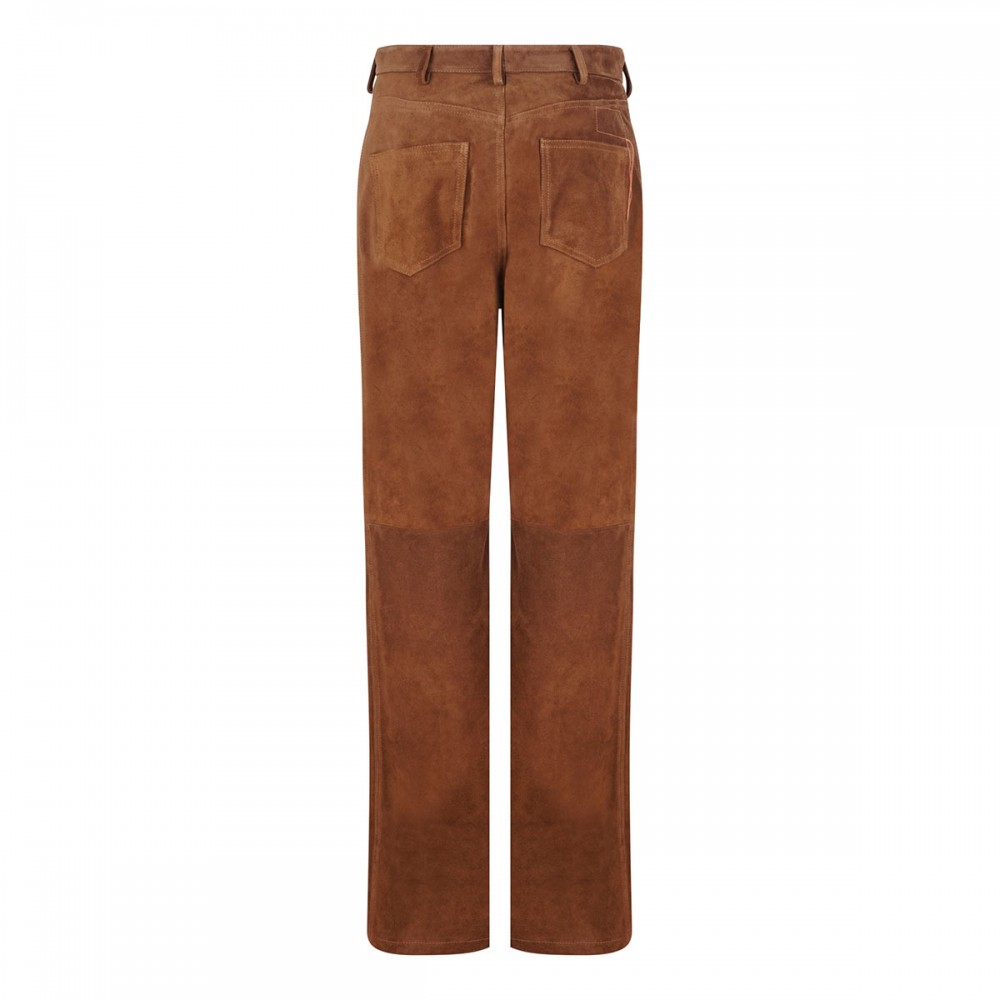 Brown suede leather pants