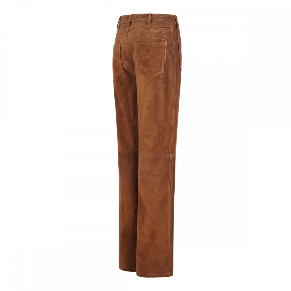 Brown suede leather pants