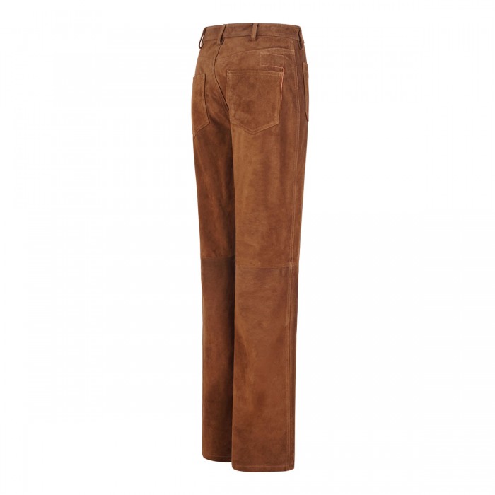 Brown suede leather pants