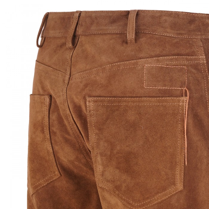 Brown suede leather pants