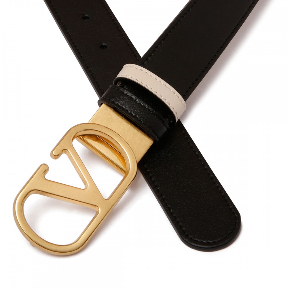 Vlogo signature reversible belt