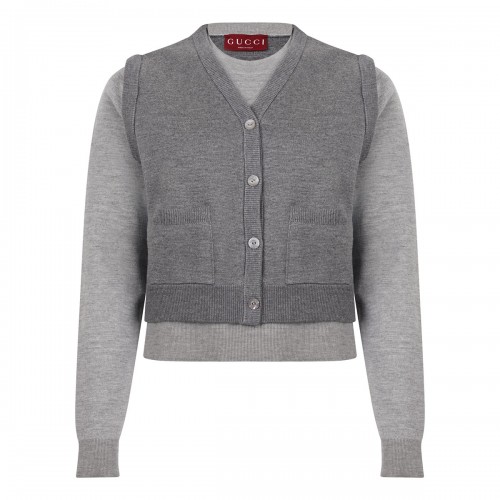 Top with vest overlay