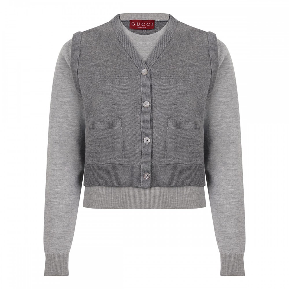 Top with vest overlay