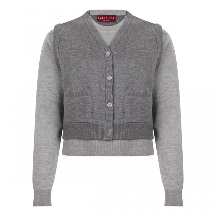 Top with vest overlay