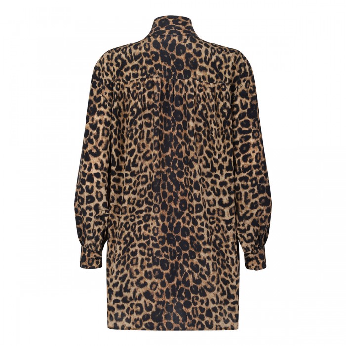 Leopard print silk mini dress