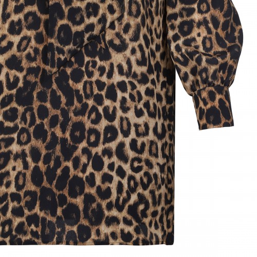 Leopard print silk mini dress 2
