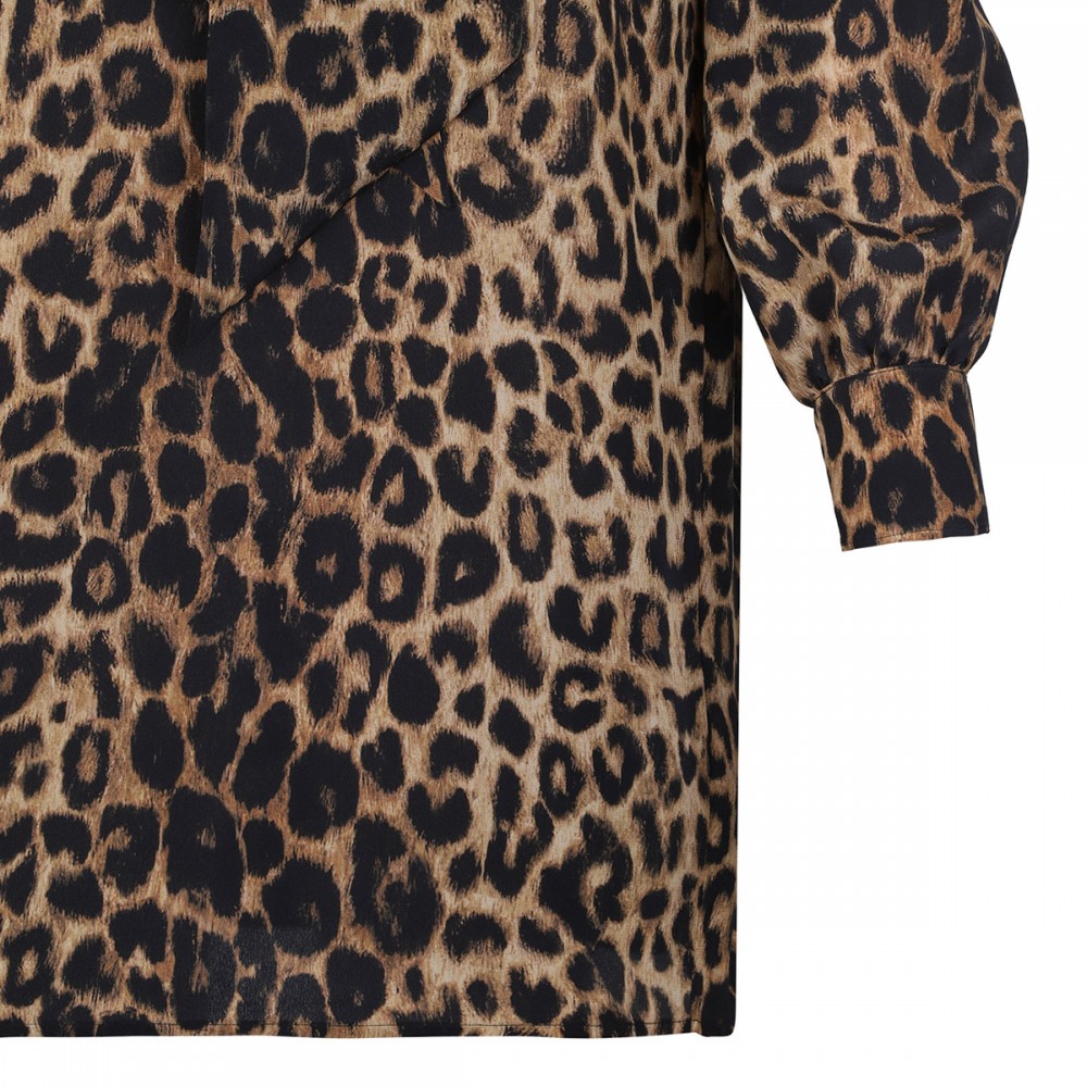 Leopard print silk mini dress