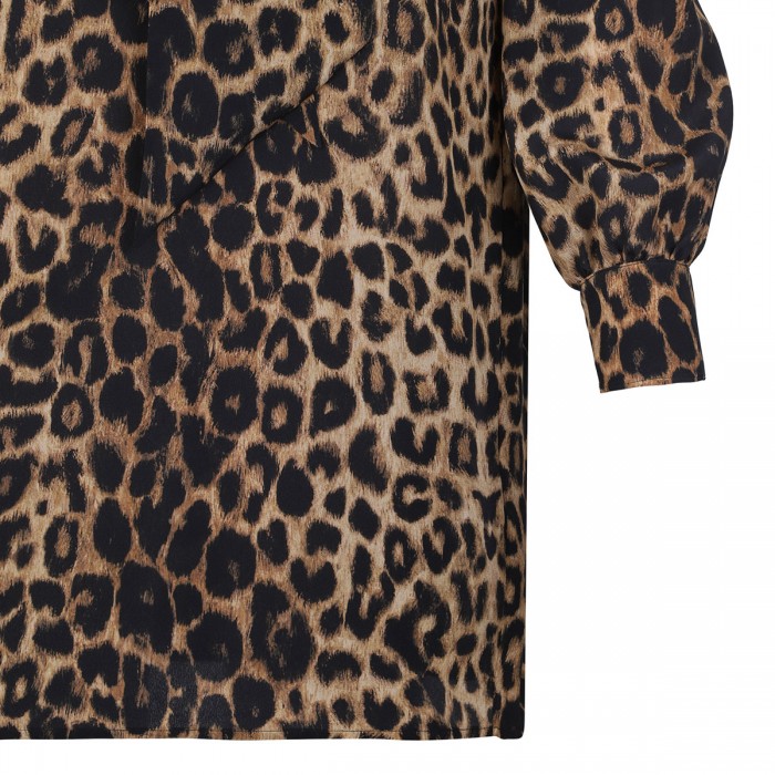 Leopard print silk mini dress