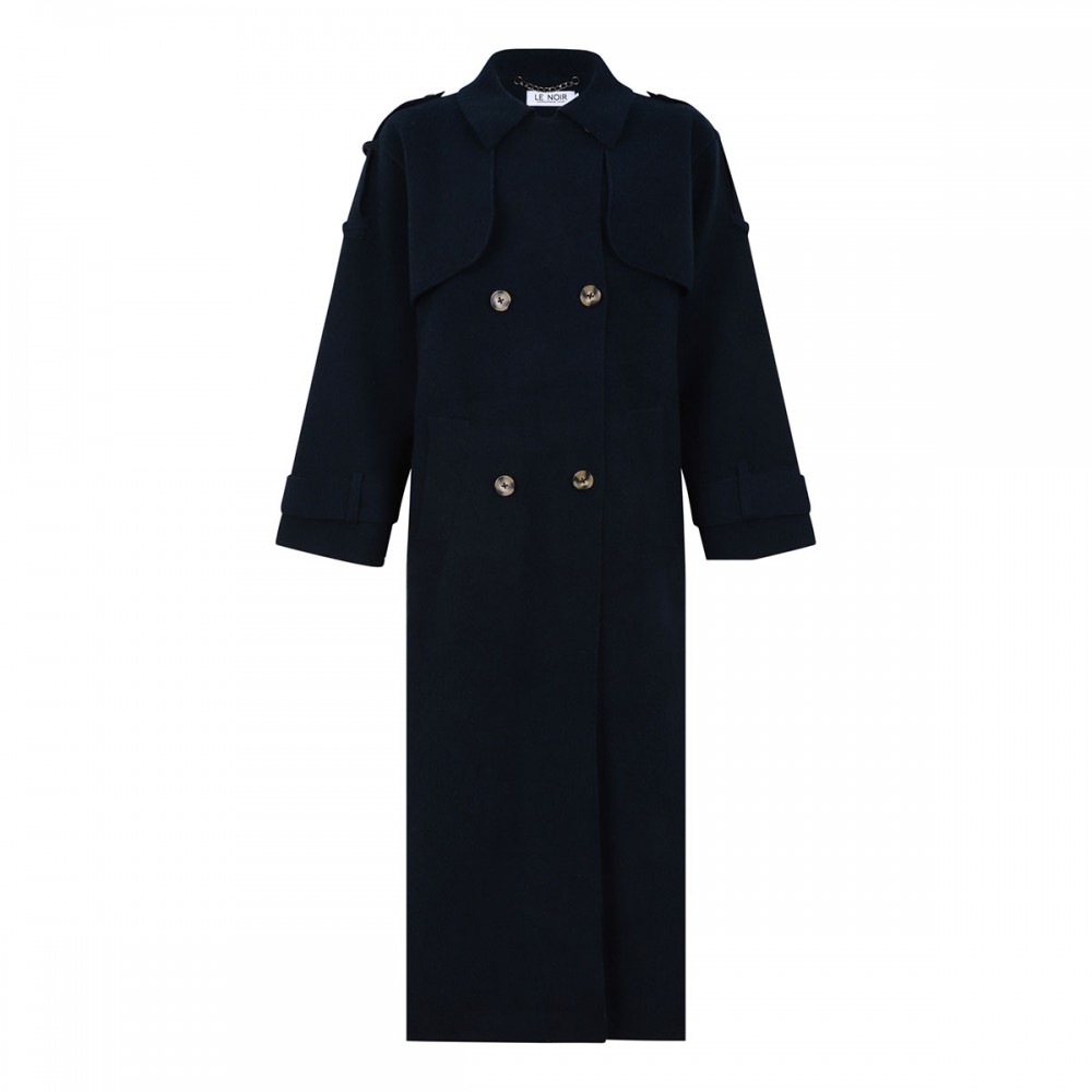 Talia marine blue knit coat