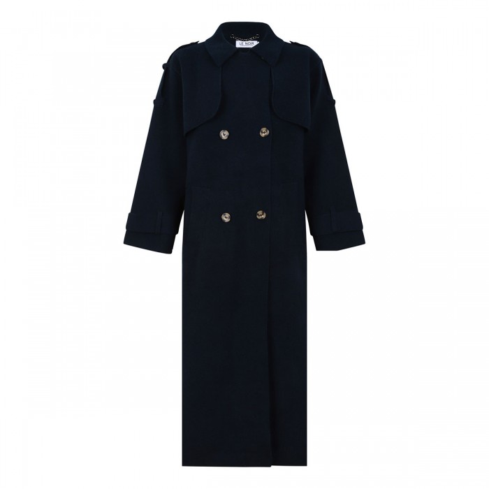 Talia marine blue knit coat