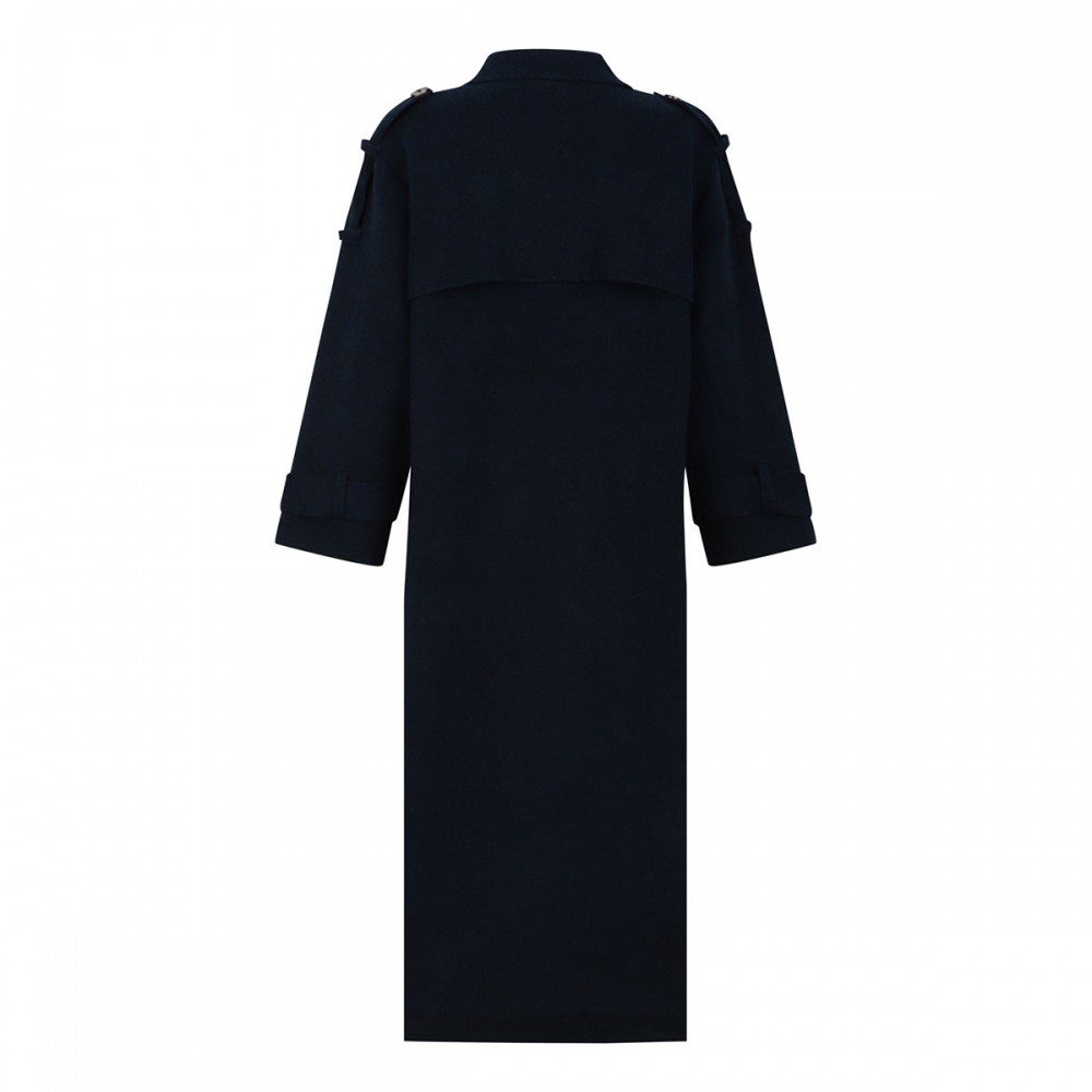 Talia marine blue knit coat