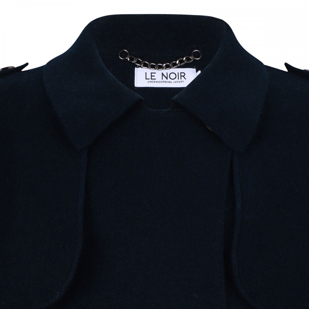 Talia marine blue knit coat