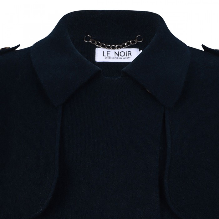 Talia marine blue knit coat