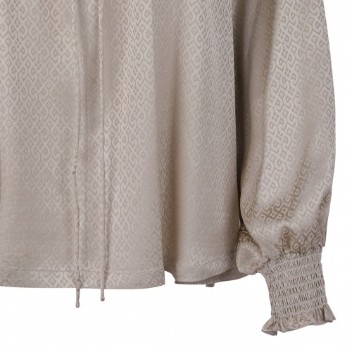 Geometric motif silk blouse 2