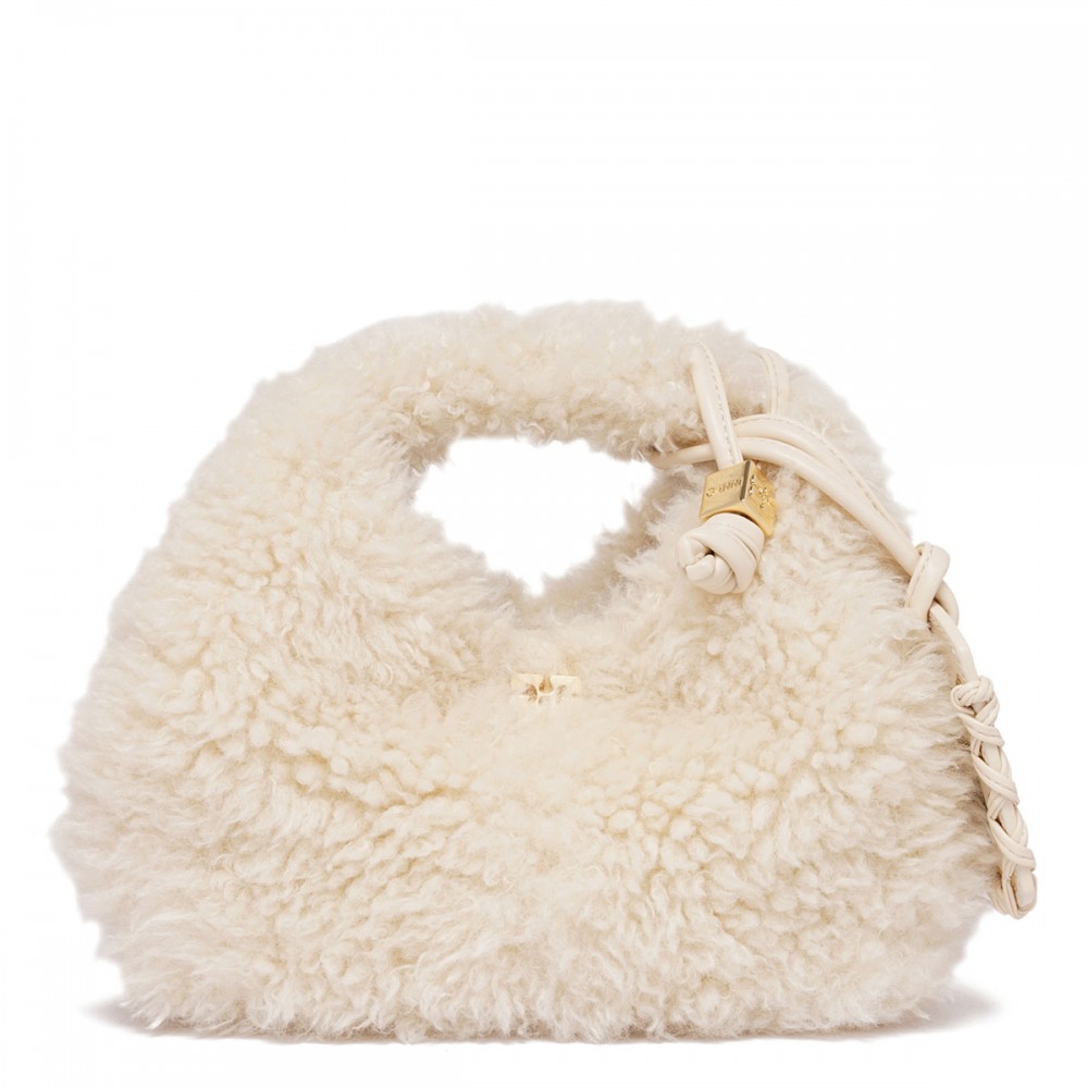 Fur mini hobo bag