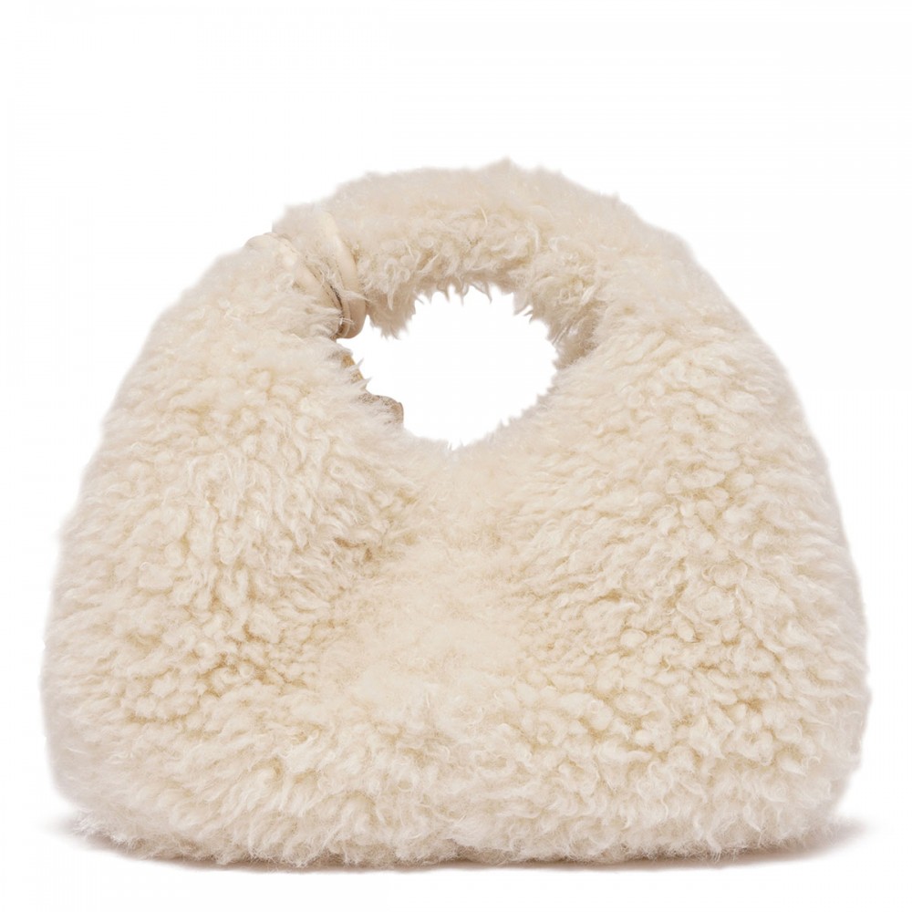 Fur mini hobo bag