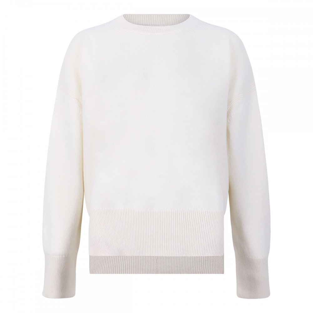 Snow white cashmere sweater