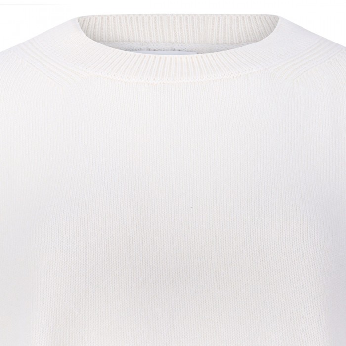 Snow white cashmere sweater