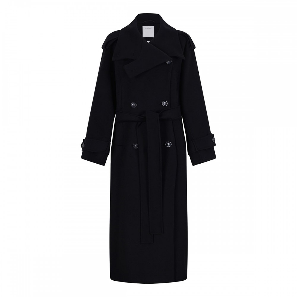 Double-faced pure wool trench coat
