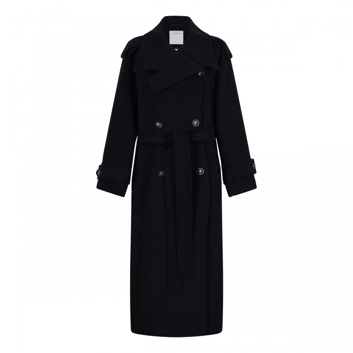 Double-faced pure wool trench coat