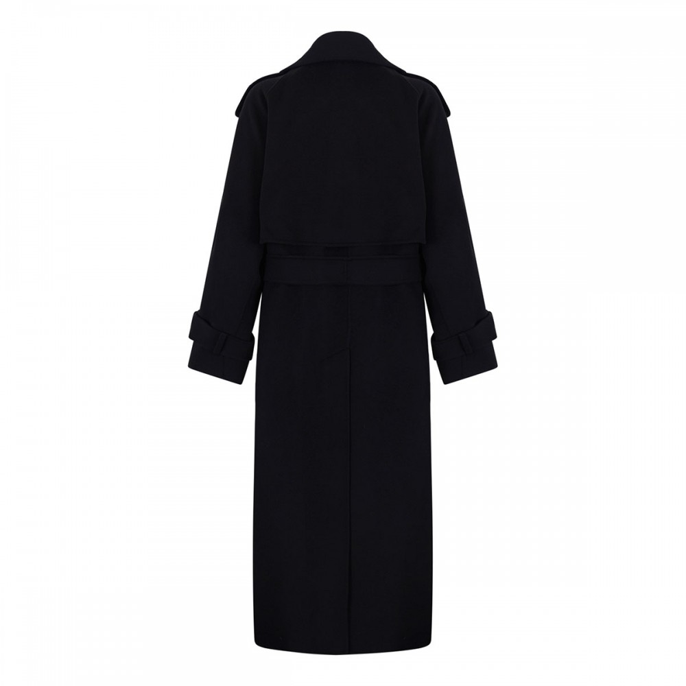 Double-faced pure wool trench coat