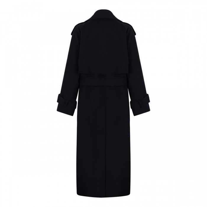 Double-faced pure wool trench coat