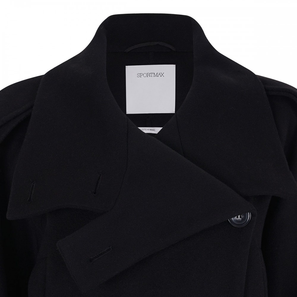 Double-faced pure wool trench coat