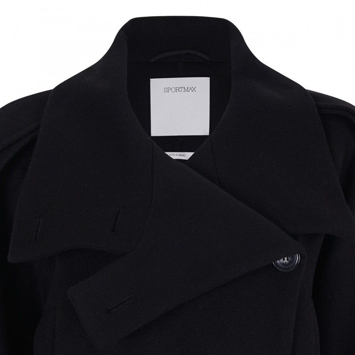 Double-faced pure wool trench coat