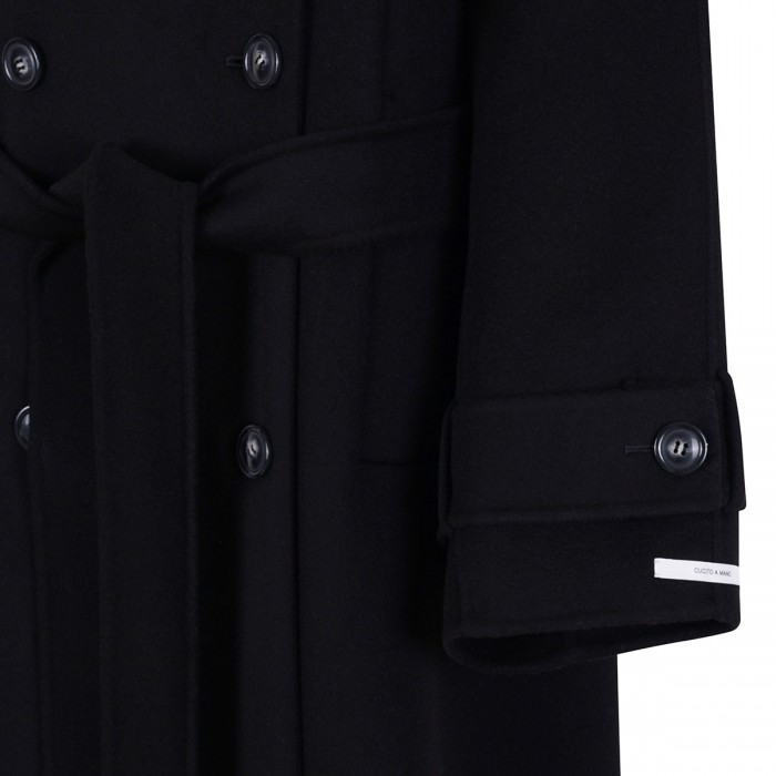Double-faced pure wool trench coat