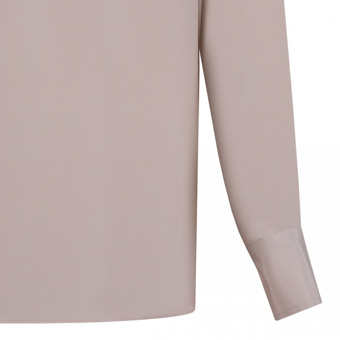 Sand silk blouse with monili