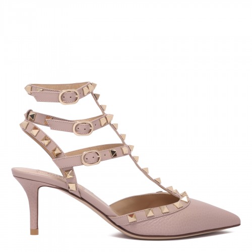 Rockstud ankle strap pumps