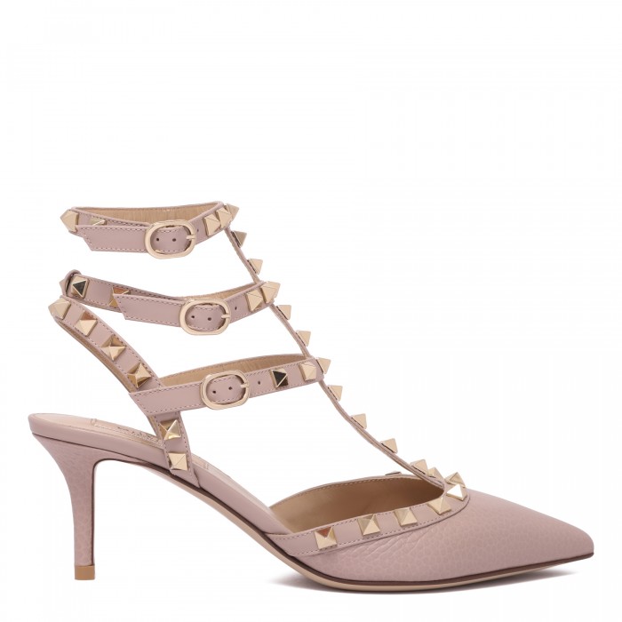 Rockstud ankle strap pumps