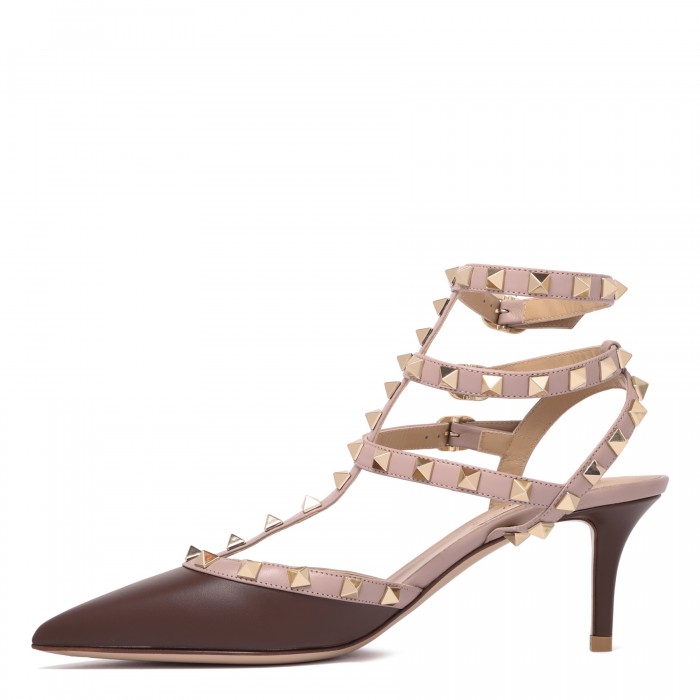 Rockstud ankle strap pumps