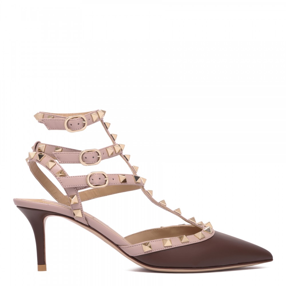 Rockstud ankle strap pumps