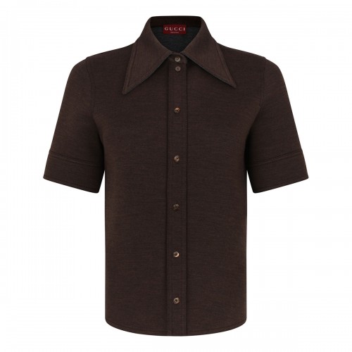 Wool cotton jersey shirt