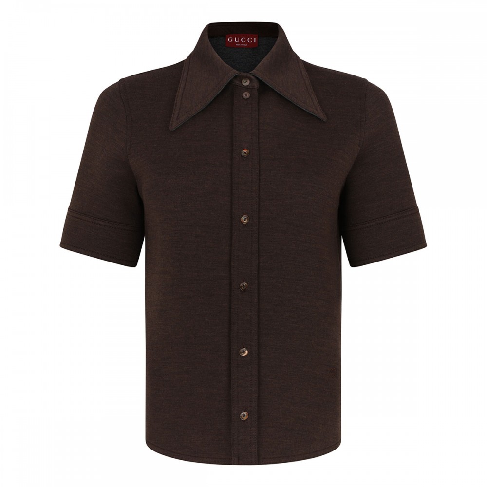 Wool cotton jersey shirt