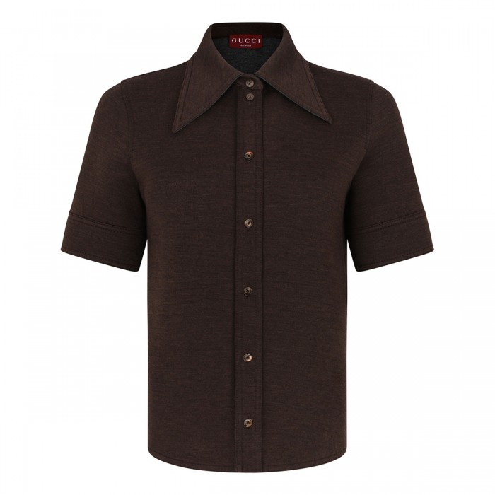 Wool cotton jersey shirt
