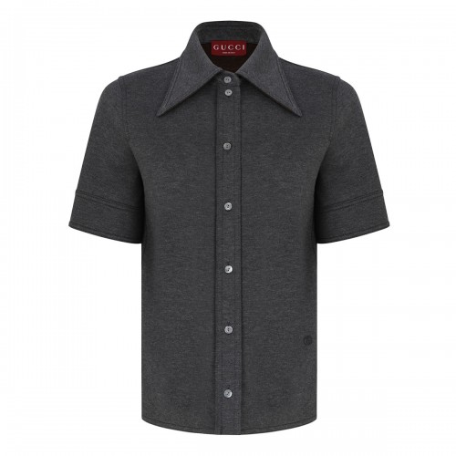 Wool cotton jersey shirt