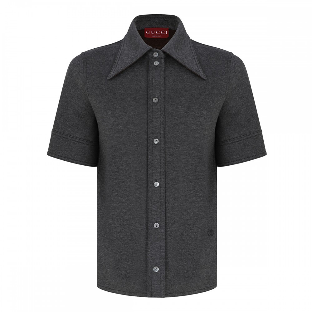 Wool cotton jersey shirt